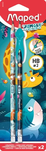 Set de creioane Maped Jungle Fever - HB, 2 bucăți + cu vârf de scris
