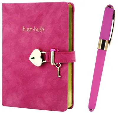 Set cadou Victoria's Journals - Hush Hush, roz, 2 piese, în cutie