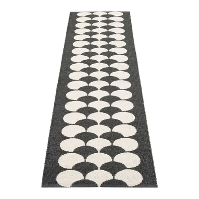 Covor tip traversă pentru interior și exterior negru/crem 70x250 cm Poppy Black Vanilla – Pappelina