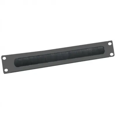 Panou cabluri cu perii ghidaj 19" 2U RAL9005 Negru, Value 26.99.0316