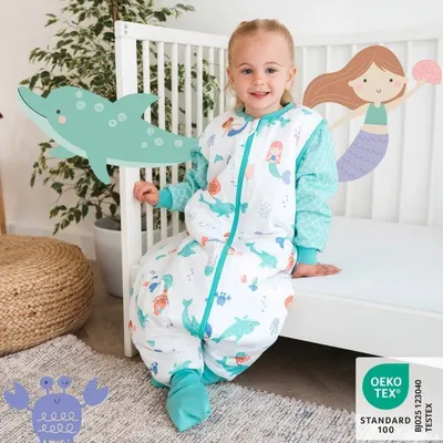Sac de dormit cu picioruse si maneca lunga detasabila Mermaid 90 cm + manseta 2.5 Tog