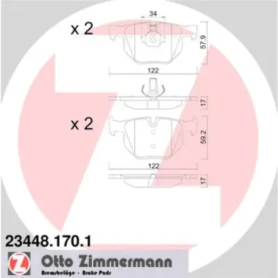 Set placute frana, frana disc ZIMMERMANN 23448.170.1