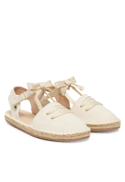 Espadrile copii - bej - textil - sistem inchidere Velcrodwqf - Bej