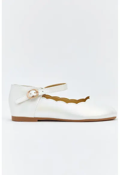 Pantofi cu varf rotund - Alb