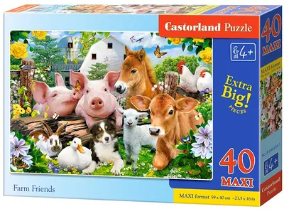 Puzzle Castorland din 40 XXL de piese - Animalele in ferma