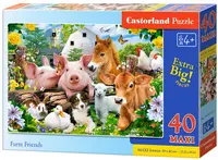 Puzzle Castorland din 40 XXL de piese - Animalele in ferma
