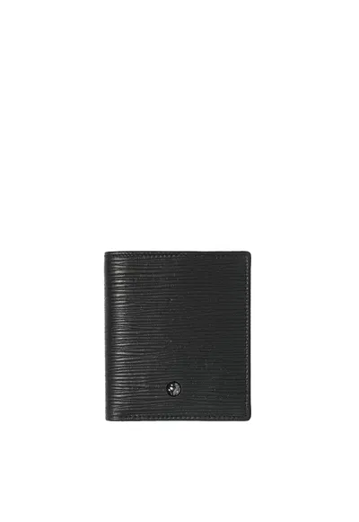 Portofel pliabil din piele cu aspect texturat Voltaire - Negru