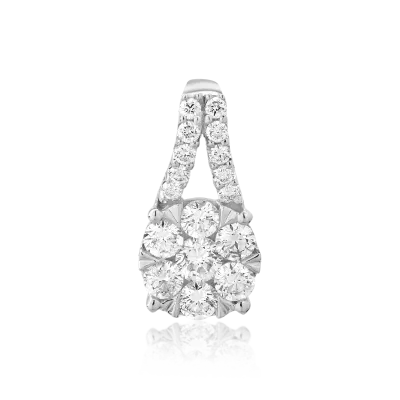 Pandantiv din aur alb cu diamante de 0.75ct