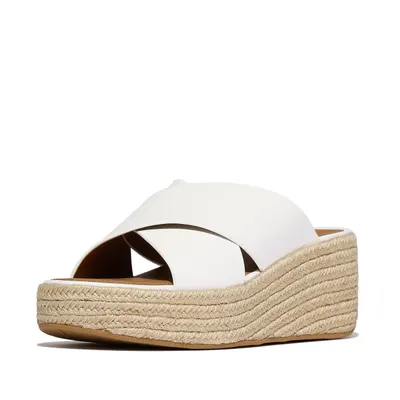 FITFLOP FitFlop Platfforms Espadrille Leather Wedge Cross Slides URBAN WIT 39