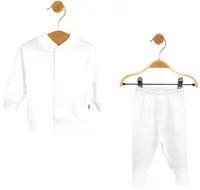 Set pentru bebeluși din 2 piese Rainy - Cardigan și colanți, albi, 62 cm, 2-4luni
