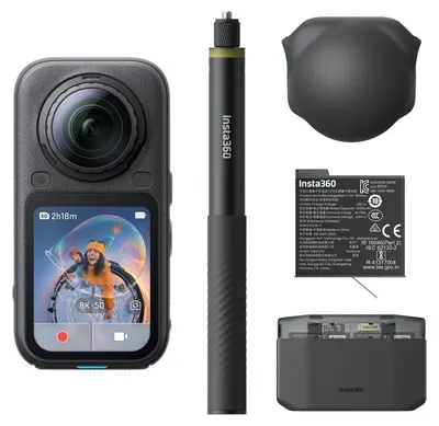 Cameră de acțiune Insta360 – X6 Essentials Bundle, 8K, neagră