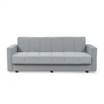 Canapea extensibila MARBELLA ONE, 3 locuri, cu arcuri si lada depozitare, gri, 214x73x80 cm
