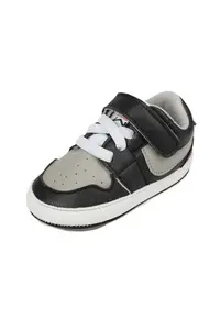 Pantofi Sport Model Smart - Piele ecologica - Baieti - Siret - Velcro - Negru/Gri