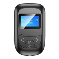 Receptor Transmitator Bluetooth Techstar® T14, Bluetooth 5.0, Microfon Incorporat, Ecran LCD, AUX, Acumulator Incorporat, Control Media, HandsFree, MicroUSB