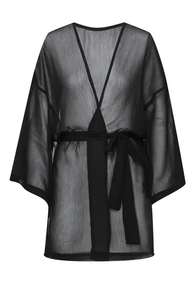 Halat de plaja dama Tango negru - Negru