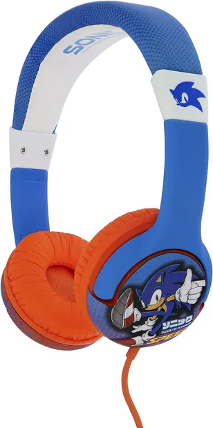 Căști pentru copii OTL Technologies - Sonic, albastre/roșii