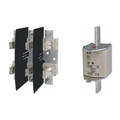 Pachet Protectie Circuit Trifazat: Soclu Siguranta Fuzibila NH3 3P (M12/M12), Siguranta Fuzibila NH3C gG 315A 500V
