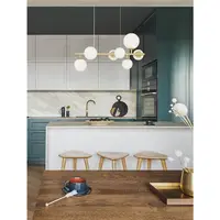 Lampa suspendata ODILLIA Opal Sticla & Mat Auriu Metal LED G9 7x5W 230V IP20 Fara bec Inaltime ajustabila