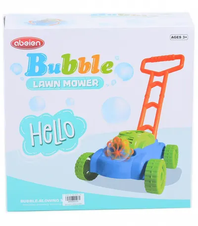 Jucarie masina de tuns iarba cu bule de sapun