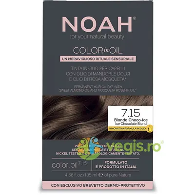 Vopsea de Par Permanenta pe Baza de Ulei 7.15 Blond Ciocolatiu Rece (Ice Chocolate Blond) fara Amoniac 135ml