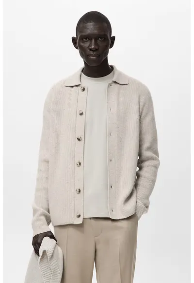Cardigan din amestec de lana - Bej