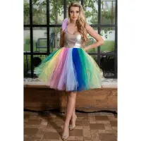 Rochie cu corset si tulle, Rainbow, Baby Doll