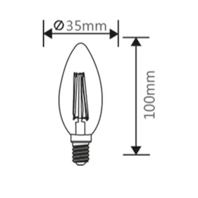 Sursa de iluminat, bec FILAMENT CANDLE C35 DIMMABLE 4W E14 ADVANCE 2700K