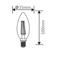 Sursa de iluminat, bec FILAMENT CANDLE C35 DIMMABLE 4W E14 ADVANCE 2700K