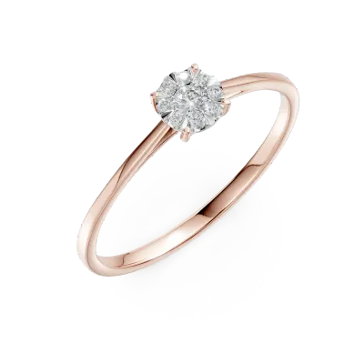 Inel de logodna din aur roz cu diamante de 0.104ct
