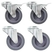 Gossi roti pivotante cu gaura pentru surub, 4 buc., 75 mm