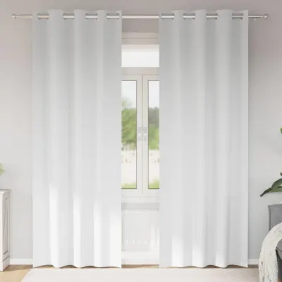 vidaXL Perdele Opaque cu Inel 2 buc. Alb pur 260 x 140 cm Poliester