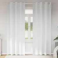 vidaXL Perdele Opaque cu Inel 2 buc. Alb pur 260 x 140 cm Poliester