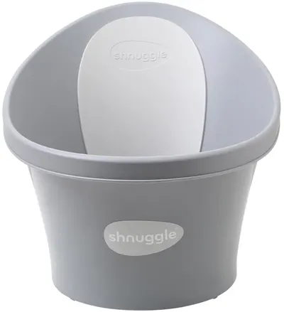 Cadă pentru baie bebeluși cu clapetă Shnuggle - 35 cm, Gri