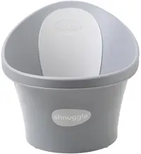 Cadă pentru baie bebeluși cu clapetă Shnuggle - 35 cm, Gri