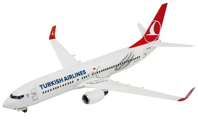 Model de asamblat Revell Modern: Avioane - Boeing 737-800" Turkish Airlines" (cu accesorii incluse)