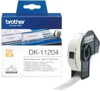 Bandă de hârtie Brother - DK-11204, pentru QL-500, 17 x 54mm, Black/White