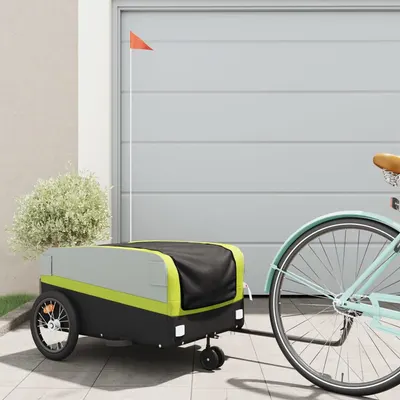 Gossi remorca pentru biciclete, negru si verde, 45 kg, fier