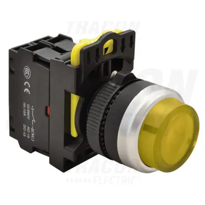 Comutator in relief, semn.luminoasa, galben NYK3-HLY 1×NO, 5A/230V AC-15, IP42, LED 230V AC/DC