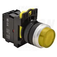 Comutator in relief, semn.luminoasa, galben NYK3-HLY 1×NO, 5A/230V AC-15, IP42, LED 230V AC/DC