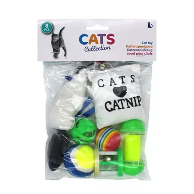 Set 8 piese, pentru pisici, culoarea verde