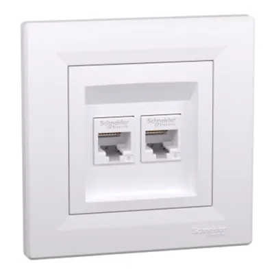 Asfora, 2xPriza de date RJ45 cat.6 UTP alb