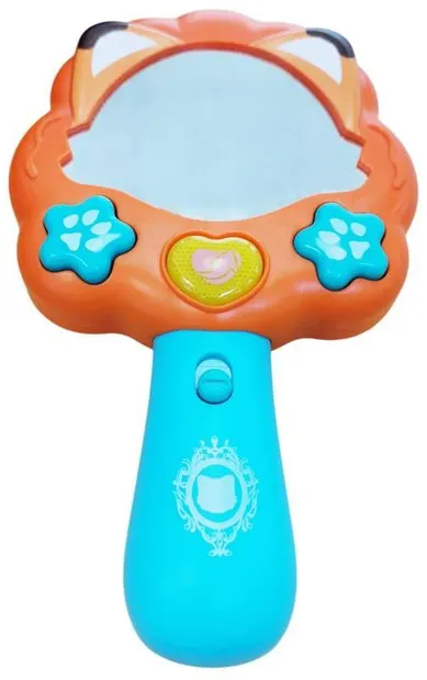 Oglindă muzicală pentru bebeluși Raya Toys - Vulpe, albastru