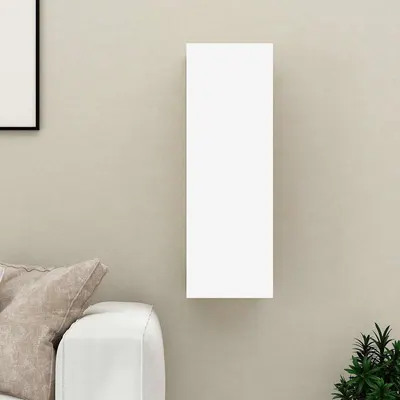 vidaXL Comodă TV, alb, 30,5x30x90 cm, lemn prelucrat
