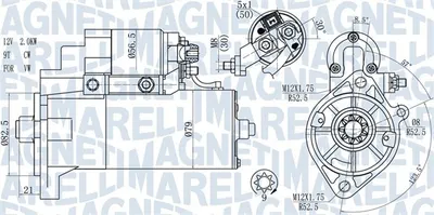 Electromotor (12V, 2kW) potrivit VW LT 28-35 II 2.5D 05.96-07.06
