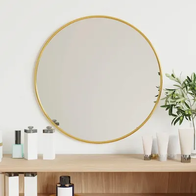 vidaXL Oglindă de perete rotundă, auriu, Ø 40 cm