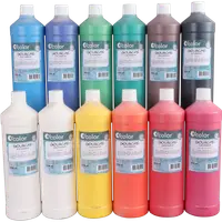 Set de 12 x 1000 ml Guasa lavabila pentru pictura culori primare