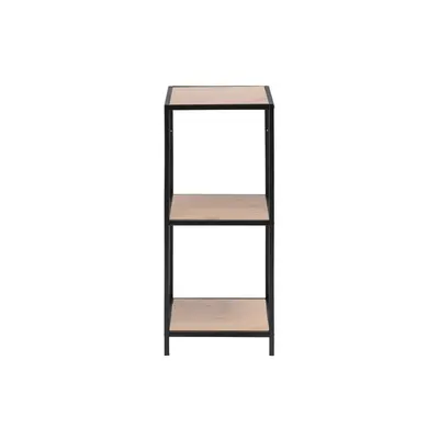 Bibliotecă neagră/în culoare naturală cu aspect de lemn de stejar 37x83 cm Seaford – Actona