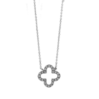 Lant cu pandantiv din aur alb cu diamante de 0.073ct