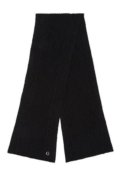 Fular tricotat cu model torsade - Negru