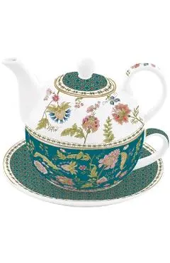 Set pentru ceai 3 piese portelan. Ceainic: Magie d'Orient. Verde